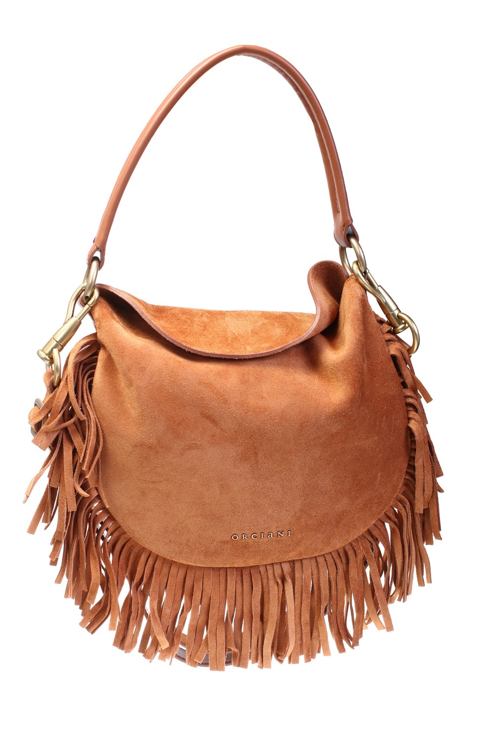 shop ORCIANI  Borsa: Orciani Borsa Ping Naif Fringe a spalla in suede con tracolla.
Due tasche interne aperte
Chiusura con bottone magnetico
Tracolla regolabile rimovibile
Dettagli in finitura ottone lucido
Dimensioni: larghezza: 27 cm, altezza: 22 cm, profondità: 1.5 cm.
Composizione: 100% pelle bovina.
Fodera: 50% poliammide 50% poliuretano.
Fabbricato in Italia.. B02133 NFG-AMBRA number 3383518